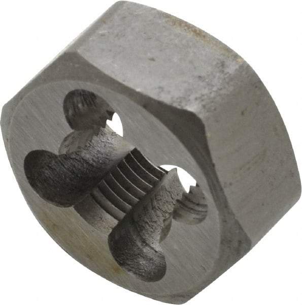 Interstate - 3/8-28 UNS Thread, 25/32" Hex, Right Hand Thread, Hex Rethreading Die - Carbon Steel, 3/8" Thick - Exact Tool & Supply