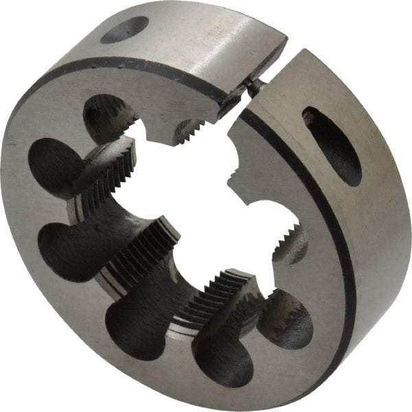 Interstate - M36x1.50 Metric Fine Thread, 2-1/2" Outside Diam High Speed Steel Round Die - Right Hand Thread, Adjustable - Exact Tool & Supply