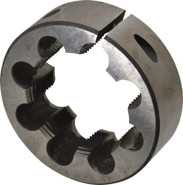 Interstate - M48x2.00 Metric Fine Thread, 3" Outside Diam High Speed Steel Round Die - Right Hand Thread, Adjustable - Exact Tool & Supply