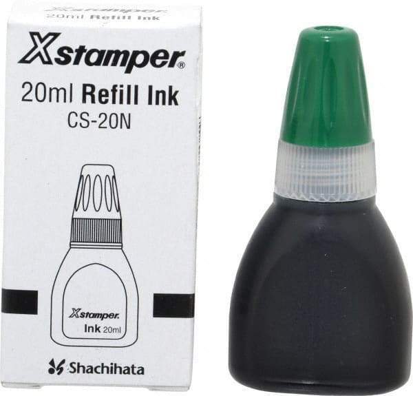 Value Collection - Rubber Stamp Accessories Type: Refill Ink Color: Green - Exact Tool & Supply