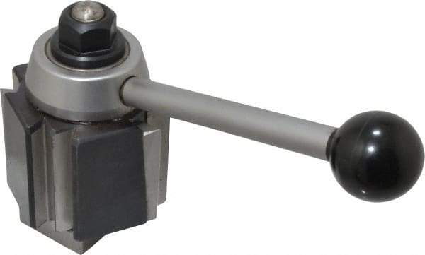 Aloris - 12 and Under Inch Lathe Swing, Wedge Type Quick Change Tool Post - 3-7/8 Inch Tool Post Height, Series AXA, 5/8 to 15/16 Inch Centerline Height Range, 4-11/16 Inch Overall Height, 24 Position - Exact Tool & Supply