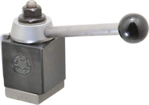 Aloris - 10 to 15 Inch Lathe Swing, Wedge Type Quick Change Tool Post - 4-5/8 Inch Tool Post Height, Series BXA, 3/4 to 2-1/8 Inch Centerline Height Range, 5-9/16 Inch Overall Height, 24 Position - Exact Tool & Supply