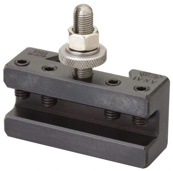 Aloris - Series EA, #1 Turning & Facing Tool Post Holder - 25" & Up Lathe Swing, 4" OAH x 7" OAL, 1-1/2" Max Tool Cutting Size, 2-11/16" Centerline Height - Exact Tool & Supply