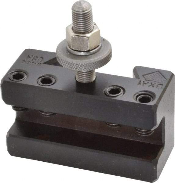 Aloris - Series BXA, #1 Turning & Facing Tool Post Holder - 10 to 15" Lathe Swing, 1-3/4" OAH x 3" OAL, 5/8" Max Tool Cutting Size, 1-1/8" Centerline Height - Exact Tool & Supply