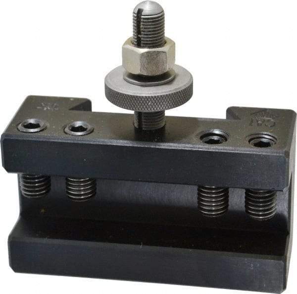 Aloris - Series CA, #1 Turning & Facing Tool Post Holder - 14 to 20" Lathe Swing, 2-1/2" OAH x 4-1/2" OAL, 1" Max Tool Cutting Size, 1-11/16" Centerline Height - Exact Tool & Supply