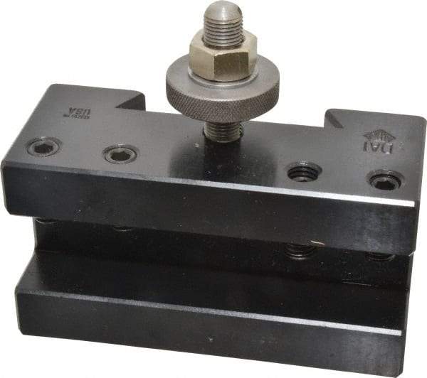 Aloris - Series DA, #1 Turning & Facing Tool Post Holder - 17 to 48" Lathe Swing, 3-1/8" OAH x 5-7/8" OAL, 1-1/4" Max Tool Cutting Size, 2-3/16" Centerline Height - Exact Tool & Supply