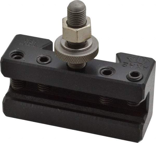 Aloris - Series AXA, #2 Boring, Turning & Facing Tool Post Holder - 12" & Under Lathe Swing, 1-1/2" OAH x 3" OAL, 1/2" Max Tool Cutting Size, 15/16" Centerline Height - Exact Tool & Supply