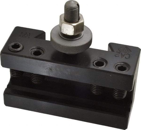 Aloris - Series CA, #2 Boring, Turning & Facing Tool Post Holder - 14 to 20" Lathe Swing, 2-1/2" OAH x 4-1/2" OAL, 1" Max Tool Cutting Size, 1-11/16" Centerline Height - Exact Tool & Supply