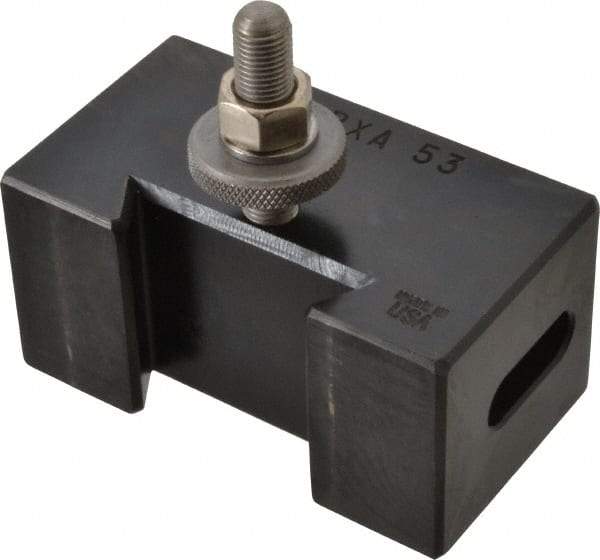 Aloris - Series BXA, #53 Morse Taper Tool Post Holder - 10 to 15" Lathe Swing, 1-3/4" OAH, 7/8" Centerline Height - Exact Tool & Supply