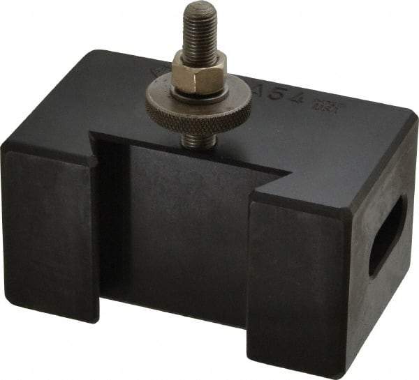 Aloris - Series CXA, #53 Morse Taper Tool Post Holder - 13 to 18" Lathe Swing, 2-1/8" OAH, 1-1/16" Centerline Height - Exact Tool & Supply