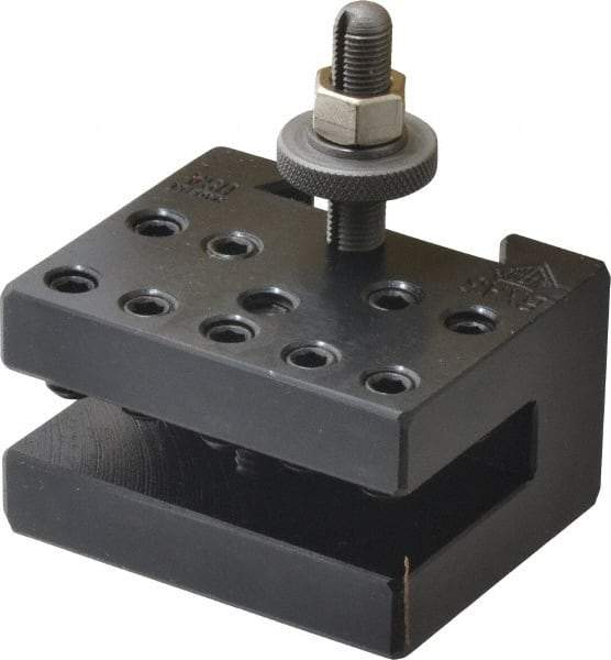Aloris - Series BXA, #6 Multiple Tool Post Holder - 10 to 15" Lathe Swing, 1-3/4" OAH, 1/2" Max Tool Cutting Size, 1-1/16" Centerline Height - Exact Tool & Supply