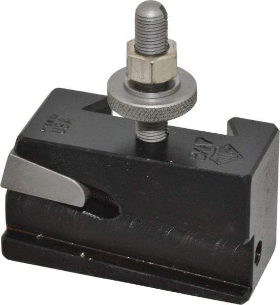 Aloris - Series BXA, #7 Universal Parting Blade Tool Post Holder - 10 to 15" Lathe Swing, 1-3/4" OAH, 11/16" Max Tool Cutting Size, 1" Centerline Height - Exact Tool & Supply