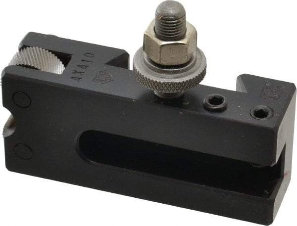 Aloris - Series AXA, #10 Knurling, Turning & Facing Tool Post Holder - 12" & Under Lathe Swing, 1-9/16" OAH, 2-1/2" Max Tool Cutting Size, 7/8" Centerline Height - Exact Tool & Supply