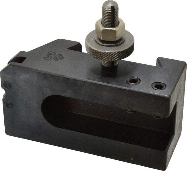 Aloris - Series DA, #10 Knurling, Turning & Facing Tool Post Holder - 17 to 48" Lathe Swing, 3-1/8" OAH, 4-1/2" Max Tool Cutting Size, 1-7/8" Centerline Height - Exact Tool & Supply