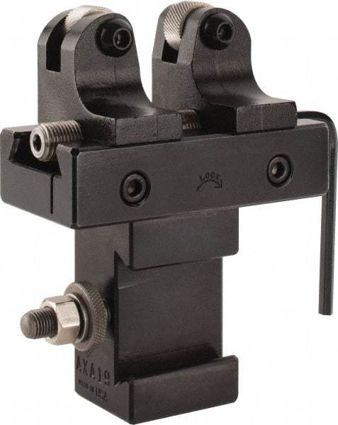 Aloris - Series AXA, #19 Adjustable Knurling Tool Post Holder - 12" & Under Lathe Swing, 1-3/4" OAH, 2" Centerline Height - Exact Tool & Supply
