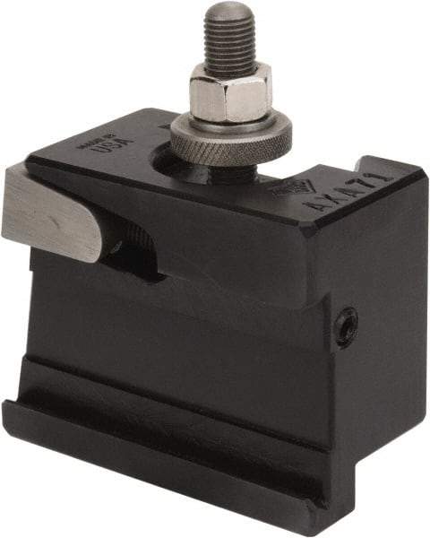 Aloris - Series AXA, #71 Cut-Off & Grooving Tool Post Holder - 12" & Under Lathe Swing, 1-13/16" OAH, 1/4" Max Tool Cutting Size, 15/16" Centerline Height - Exact Tool & Supply