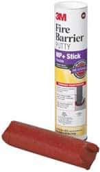 3M - 1/4" x 6" Stick Red Elastomer Fire Barrier Putty - 437°F Max Operating Temp, Series MP+ - Exact Tool & Supply