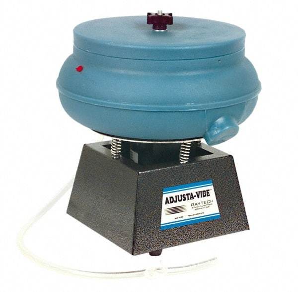 Raytech - 0.22 Cu Ft, 1/10 hp, Wet/Dry Operation Vibratory Tumbler - Adjustable Amplitude, Flow Through Drain - Exact Tool & Supply