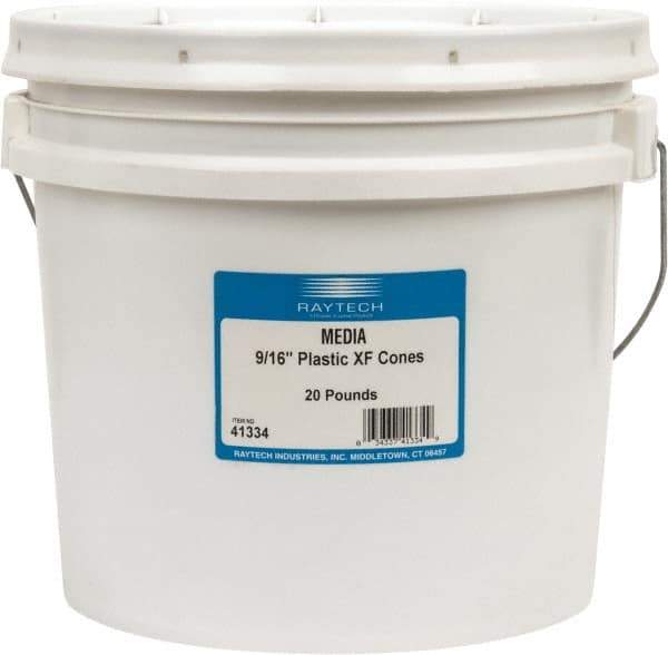 Raytech - Plastic Carrier, Polishing Tumbling Media - Cone Shape, Wet Operation, 9/16" Long x 9/16" High - Exact Tool & Supply