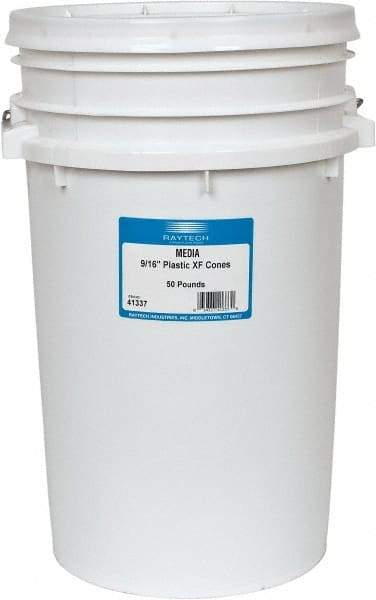 Raytech - Plastic Carrier, Polishing Tumbling Media - Cone Shape, Wet Operation, 9/16" Long x 9/16" High - Exact Tool & Supply