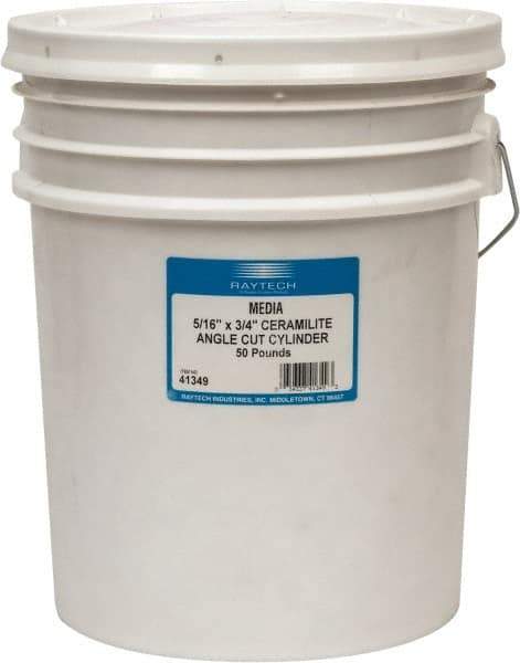 Raytech - Ceramic Plastic Blend Carrier, Polishing Tumbling Media - Cylinder Shape, Wet Operation, 5/16" Long x 3/4" High - Exact Tool & Supply