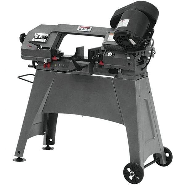 Jet - 5 x 6" Manual Combo Horizontal & Vertical Bandsaw - 1 Phase, 45° Vise Angle of Rotation, 0.5 hp, 115/230 Volts, Step Pulley Drive - Exact Tool & Supply