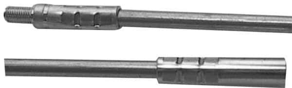 Schaefer Brush - 36" Long, 1/4-28 Male, Galvanized Steel Brush Handle Extension - 1/2" Diam, 1/4-28 Female, For Use with Steel Rods - Exact Tool & Supply