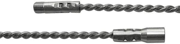 Schaefer Brush - 60" Long, 1/4" NPSM Female, Galvanized Steel Brush Handle Extension - 0.32" Diam, 1/4" NPSM Male, For Use with Tube Brushes & Scrapers - Exact Tool & Supply