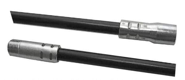 Schaefer Brush - 60" Long, 3/8" NPSM Female, Fiberglass Brush Handle Extension - 0.44" Diam, 3/8" NPSM Male, For Use with Tube Brushes & Scrapers - Exact Tool & Supply