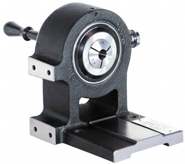Harig - 5C Compatible, 24 Increment, Horizontal Spin Collet Indexer - 4-1/8" High Center, 1" Max Collet Capacity, 6-3/8" Overall Height, Manual Operation - Exact Tool & Supply