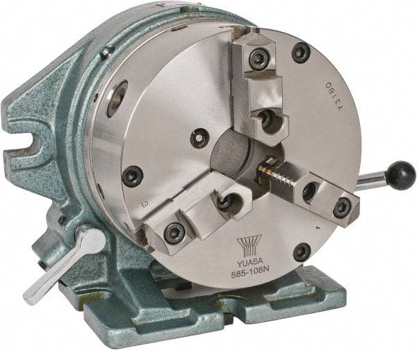 Yuasa - 24 Position, 8" Chuck, Super Indexing Spacer - 5.87" High Centerline, 2.48" Chuck Through Hole, 6.82" OAL, 10.12" Overall Height - Exact Tool & Supply