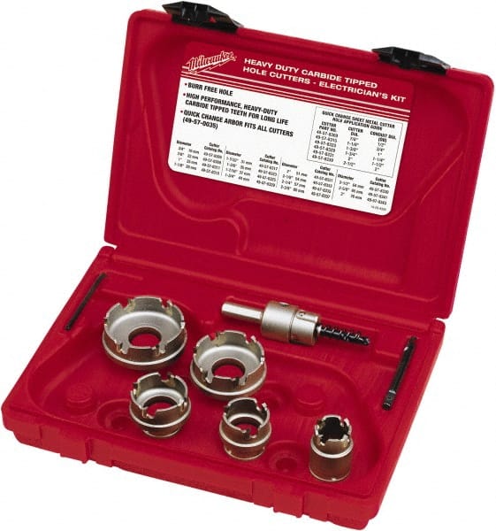 Milwaukee Tool - 7 Piece, 7/8" to 2" Saw Diam, Hole Saw Kit - Exact Tool & Supply