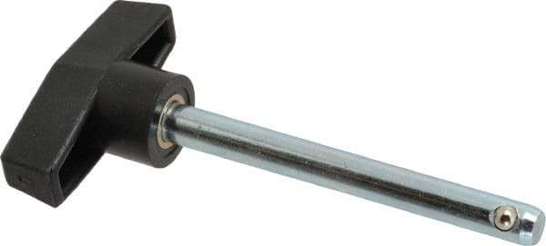 Value Collection - 5/16" Diam, 3" Usable Length, T Handle, Quick Release Pin - 3-3/4" OAL, Grade C1010/C1022 Steel, Zinc-Plated Finish - Exact Tool & Supply