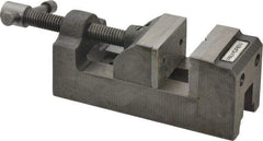 Palmgren - 1-1/2" Jaw Opening Capacity x 1" Throat Depth, Horizontal Drill Press Vise - 1-1/2" Wide Jaw, Stationary Base, Standard Speed, 5-1/8" OAL x 1-13/16" Overall Height, Cast Iron - Exact Tool & Supply