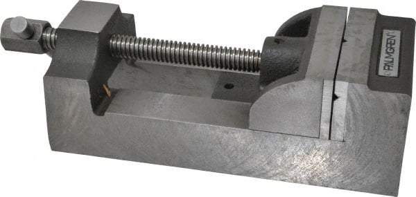 Palmgren - 4" Jaw Opening Capacity x 1-3/4" Throat Depth, Horizontal Drill Press Vise - 4" Wide Jaw, Stationary Base, Standard Speed, 10-3/4" OAL x 3-1/4" Overall Height, Cast Iron - Exact Tool & Supply
