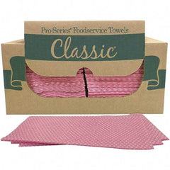 PRO-SOURCE - 1/4 Fold Food Service Wipes - Box, 22" x 12" Sheet Size, Pink - Exact Tool & Supply