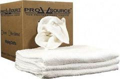 PRO-SOURCE - 40 Inch Long Virgin Terry Cotton Towels - White, Terry Cloth, Medium Lint, Box - Exact Tool & Supply