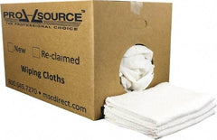 PRO-SOURCE - 40 Inch Long Virgin Terry Cotton Towels - White, Terry Cloth, Low Lint, Box - Exact Tool & Supply
