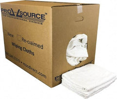 PRO-SOURCE - 40 Inch Long Virgin Terry Cotton Towels - White, Terry Cloth, Medium Lint, Box - Exact Tool & Supply