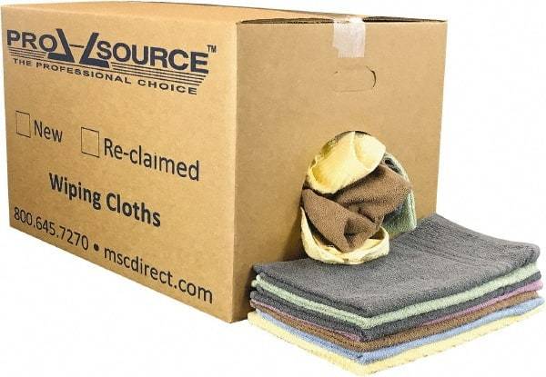 PRO-SOURCE - 27 Inch Long x 16 Inch Wide Car Wash Cotton Towels - Assorted Colors, Terry Cloth, Low Lint, 25 Lbs. at 2 to 4 per Pound, Box - Exact Tool & Supply