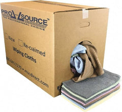 PRO-SOURCE - 16 Inch Long x 16 Inch Wide Virgin Car Wash Cotton Towels - Assorted Colors, Terry Cloth, Low Lint, 50 Lbs. at 2 to 4 per Pound, Box - Exact Tool & Supply