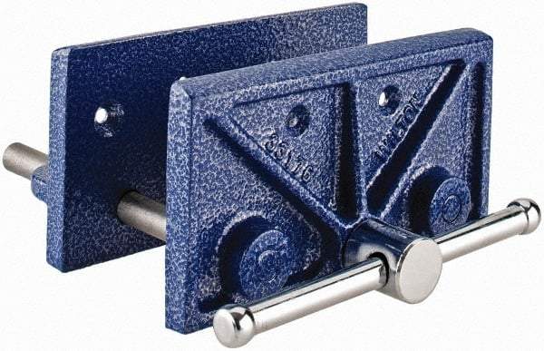 Wilton - 6-1/2" Jaw Width, 4-1/2" Jaw Opening, 3" Throat Depth, Cast Iron Woodworking Vise - 8-1/4" OAL x 7.3" OAW x 4.1" OAH, Standard Spindle - Exact Tool & Supply