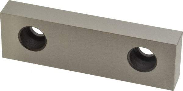 Kurt - 4" Wide x 1.235" High x 35/64" Thick, Flat/No Step Vise Jaw - Hard, Steel, Fixed Jaw, Compatible with 4" Vises - Exact Tool & Supply