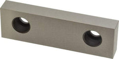 Kurt - 4" Wide x 1.235" High x 35/64" Thick, Flat/No Step Vise Jaw - Hard, Steel, Fixed Jaw, Compatible with 4" Vises - Exact Tool & Supply