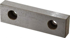 Kurt - 5" Wide x 1.485" High x 0.735" Thick, Flat/No Step Vise Jaw - Hard, Steel, Fixed Jaw, Compatible with 5" Vises - Exact Tool & Supply