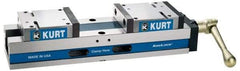 Kurt - 6" Jaw Width, 8" Max Jaw Opening, Manual Precision Self Centering Vise - 80,000 Max Operating psi, Ductile Iron, 23-1/2" OAL x 4.86" OAH - Exact Tool & Supply