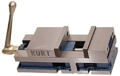 Kurt - 6" Jaw Width, 6" Jaw Opening Capacity, Horizontal Stationary Machine Vise - Air Operation, 5,000 Lb Capacity, 1 Station, 17" Long x 4.6720" High x 1-31/64" Deep, 1.735" Jaw Height, 100 psi Max Clamp Force - Exact Tool & Supply