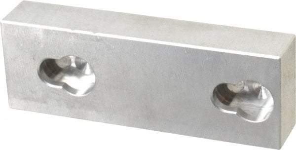 Kurt - 3.969" Wide x 1-3/8" High x 0.73" ThickFlat/No Step Vise Jaw - Aluminum, Fixed Jaw, Compatible with 4" Vises - Exact Tool & Supply