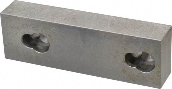 Kurt - 5.969" Wide x 1.88" High x 1-1/8" ThickFlat/No Step Vise Jaw - Semi-Hard, Steel, Fixed Jaw, Compatible with 6" Vises - Exact Tool & Supply