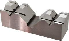 Kurt - 5.969" Wide x 1.88" High x 1-7/8" ThickV-Groove Vise Jaw - Hard, Steel, Fixed Jaw, Compatible with 6" Vises - Exact Tool & Supply